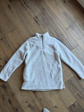 Love Tree Plush Cream Sherpa Half-Zip Pullover